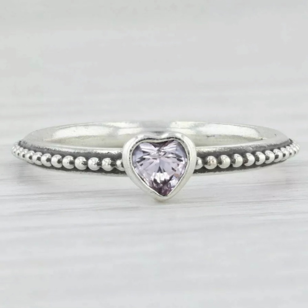 PANDORA ONE LOVE ROSE HEART SILVER RING - Picture 2 of 4